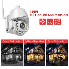 5MP PTZ WiFi Camera, BOAVISION HD Outdoor Wireless IP Camera, Pan Tilt 5X Optical Zoom, Two Way Audio, 196ft Full Color Night Vision, Dome Security Camera CamHi Onvif Protocol