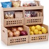 AceOrbit 6 Pack Wood Pantry Storage Bins 4 Wooden Storage