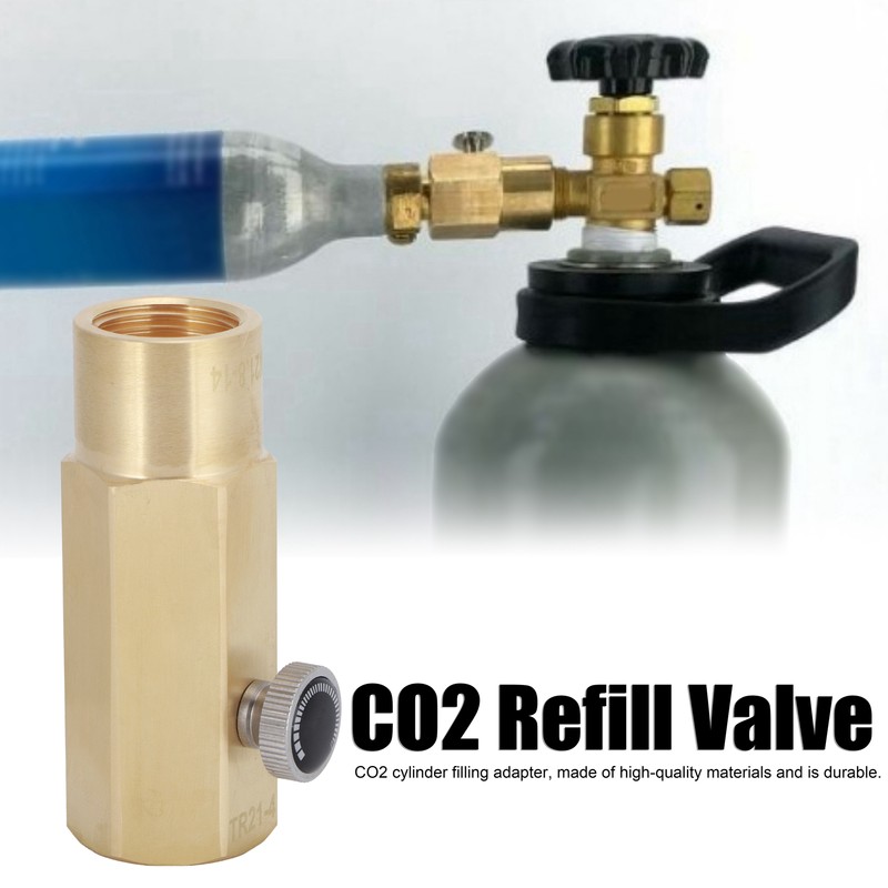 CO2 Refill Adapter Connector Kit W21.8-14 Soda Inflation Valve Cylinder