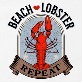 CafePress Beach Lobster Repeat Kitchen Apron with Pockets, Grilling Apron, Baking Apron