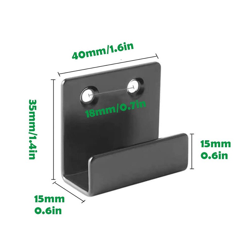 ZHIQIN 6 Pcs Black Heavy Duty Hooks Ceramic Tile Brackets