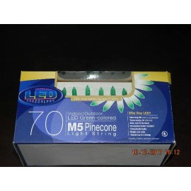 NEO NEON INTERNATIONAL LTD 70 Count LED M5 Green Christmas Mini Lights 4 Inch Spacing Green Wire Neo Neon