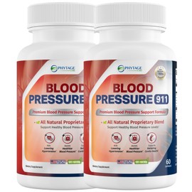 Phytage Labs Blood Pressure 911 Premium Supplement - BP Support Pills. 2 Pack