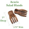 Lipper International Acacia Salad Hands, 3.75" x 7" x 1.88",