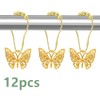JZKaspar Decorative Shower Curtain Hooks,12PCS Butterfly Curtain Hooks Shower Ring,Rustproof