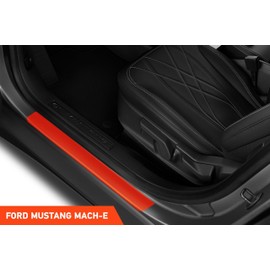 Luxshield Car Door Sill Protector for Ford Mustang Mach-E I 2021-2025 - Protective Film Car Door Accessories Trim Paint Protection Film Carbon Black