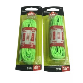 Kiwi 2 Pack KIWI SPORT Oval Neon Green Shoe Laces 45"  #2827