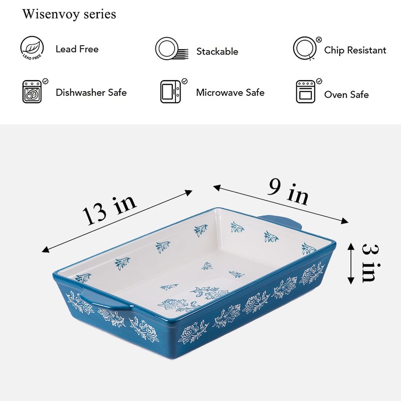 Wisenvoy Casserole Dish Baking Dish Ceramic Lasagna Pan Bakeware Sets