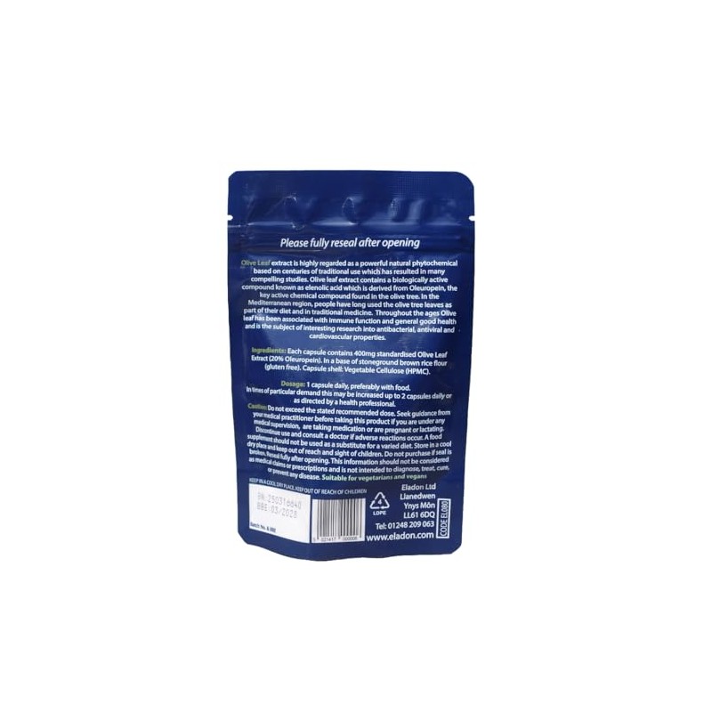 Olive Leaf Extract 400mg | Standardised to 20% Oleuropein |