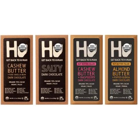 Chocolate Bar Variety Pack – 4 Flavors – Vegan, Paleo, Gluten-Free – No Dairy, No Refined Sugar – 4 Count (4 Pack, Dark)