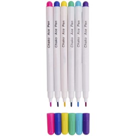 Water Erasable Marker Pen Water Soluble Pen Auto-Vanishing Pen for Fabric Marking Multicolor Hydrolyze Magic Pen Cross Stitch Faded Pen DIY Sewing Marking Pen Achromatize Print Point Pen 6 Pack
