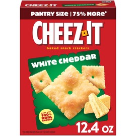 Cheez-It Cheese Crackers, Baked Snack Crackers, Lunch Snacks, White Cheddar, 12.4oz Box (1 Box)