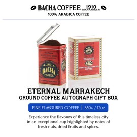 Bacha Coffee | Eternal Marrakech Fine Flavoured, Ground Beans, Medium Roast, 100% Arabica Specialty Coffee, 350g Autograph Collection, Gift Box