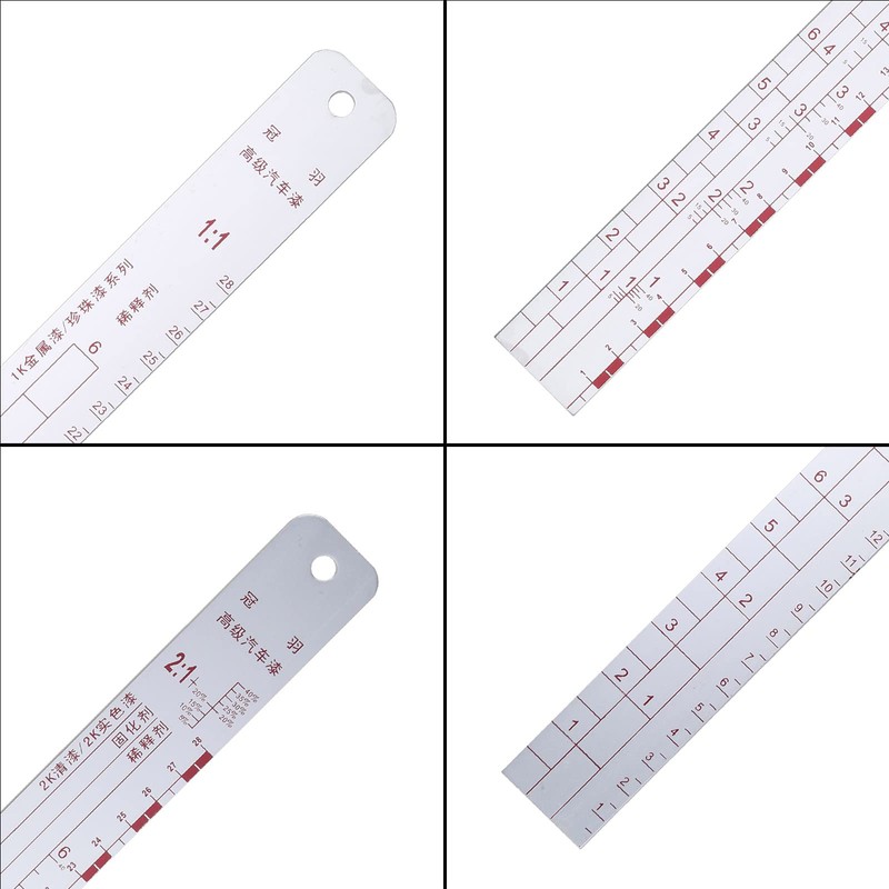 Zaagot Stainless Steel Paint Stick Car Paint Proportional Measuring Scale