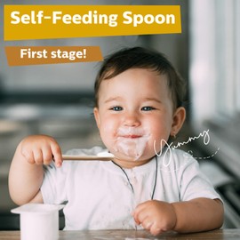 Honeydak 5 Pieces Silicone Baby Spoons Kids Utensils Self Feeding Supplies First Stage Baby Heat Resistant Safe Infant Food Spoon for Over 6 Months Boy Girl Toddlers