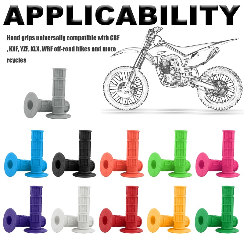 PowerMotor Motorcycle Grips Universal Anti-Slip Rubber Bike Handlebar Grips Replacement