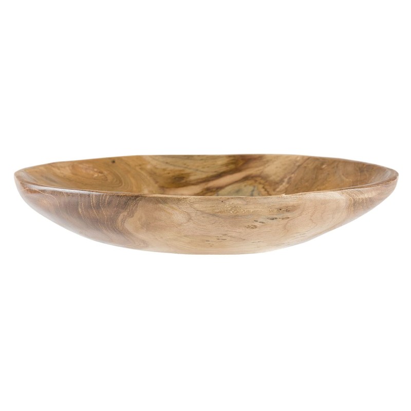 wohnfreuden Teak Wood Bowl Brown Round 25 cm Natural Wood