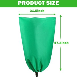 Plant Covers Freeze Protection, 4 Pack 31.5''×47.3'' Frost Cloth with Zipper Drawstring, Shrub Covers for Winter, Tree Covers Freeze Protection, Frost Blankets for Outdoor Plants Tree Potted, Green