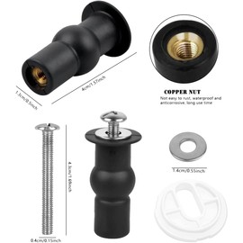 QHFlashbuy Toilet Seat Fixed Screw, 4 Pieces Toilet Seat Screws, Universal Mounting Set for Toilet Seat, Toilet Seat Screws Accessories for Toilet Lid