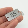Stainless Steel Rectangle Numbered Tags Metal Number Tags with Two
