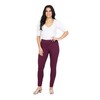 INTRO. Tummy Control High Waist Pull-On Cotton Spandex Legging Wine