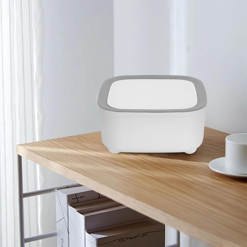 Trade One Tabletop Trash Can, White, Approx. 6.4 x 6.3