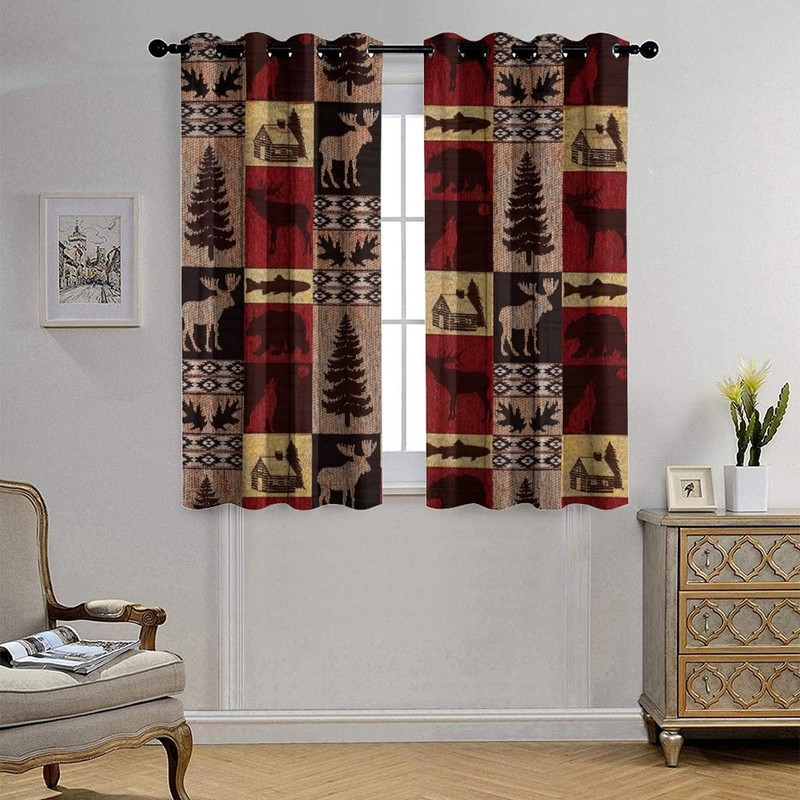 INSFBRB Rustic Cabin Curtains for Bedroom - Vintage Farmhouse Hunting