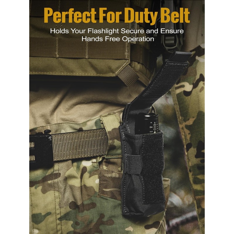 OneTigris Flashlight Holster Flashlight Holder Molle Flashlight Holster Tactical Flashlight