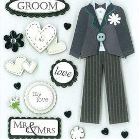K&Company Dimensional Stickers-Handsome Groom