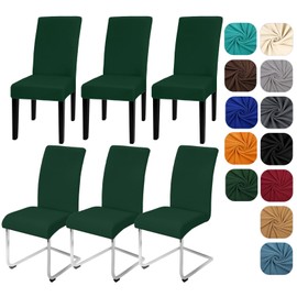 Yugarlibi Chair Covers, Set of 6, Stretch Chair Covers, Swing Chair, Elastic Covers, Chair Cover, Removable, Washable Chairs, Protection for Kitchen, Restaurant, Hotel, Banquet, Wedding (Green, 6