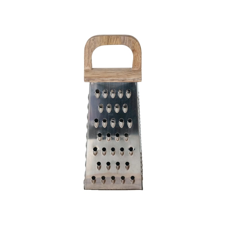 Creative Co-Op Steel Grater with Mango Wood Cheese Board