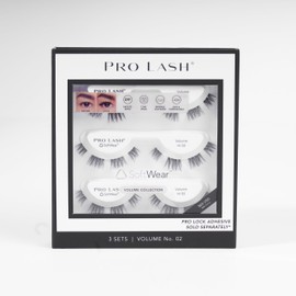 Pro Lash SoftWear Professionally Styled Lash Clusters - Seamless, Lightweight Lashes - 7-Day Cluster Eyelash Extensions - Waterproof Lashes Clusters - 3 Sets - Volume No. 02 Black