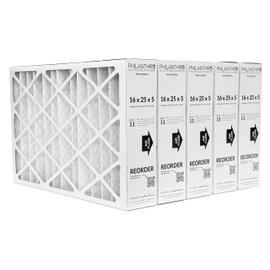 Philanthro 16x25x5 Air Filter, MERV 11 for Honeywell FC100A1029, Lennox X6670 and more (1-Pack)