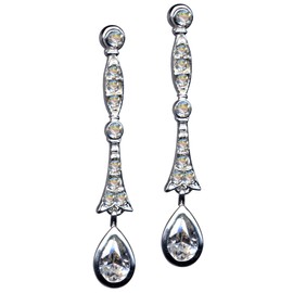 Art Nouveau Art Nouveau Stud Earrings 925 Sterling Silver Cubic Zirconia 925 Love Faith Hope Emotion Style Extravagant Beautiful White Clear Transparent