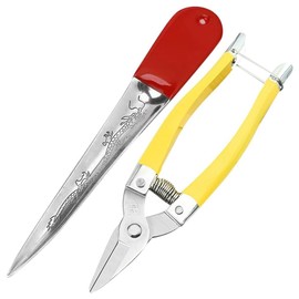 NISHZHU 1 Set Basket Basketry, Wicker Rattan Pick + Small Wicker Repair Scissor, DIY Handcraft Rattan Tool