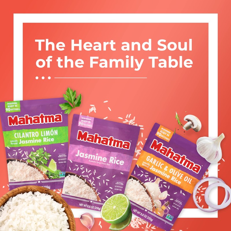 Mahatma Ready to Heat Jasmine Rice, Precooked Rice, Microwaveable in