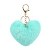 FORUBUS Heart Shaped Leopard Pom Pom Ball Keychain - Fun