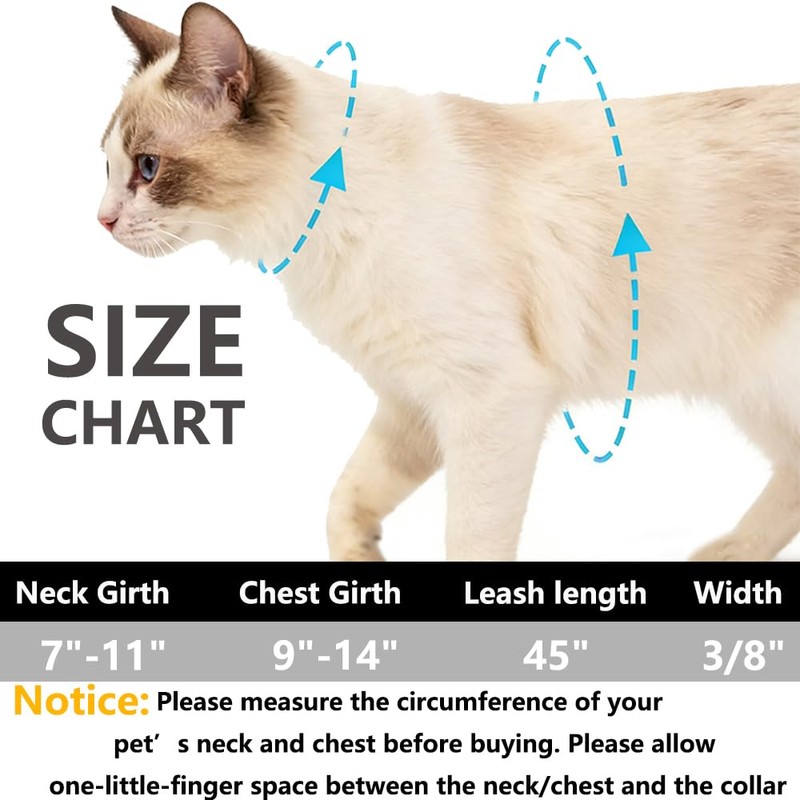 Freezx Cat Harness and Leash Set - Adjustable Escape Proof