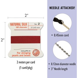 Griffin Bead Cord 100% Natural Silk Garnet #2