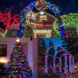 LJLNION 1000LED Christmas Lights, Extra Long 328FT Xmas Green Wire Fairy String Lights Plug in Outdoor, Remote Control & 8 Lighting Modes, Waterproof for Wedding Party Bedroom Decorations, Multicolor