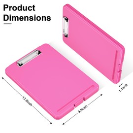 Hongri Clipboard with Storage, 8.5 x 11 Nursing Clip Board Foldable Storage for Nurses, Lawyers, Students, Classroom, Office, School, Size 13.4 x 9.4 X 0.9 in, Red