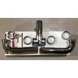 Ace Center Outlet Continuous Waste 1-1/2 x 16 in Slip-Joint Metal Satin Nickel