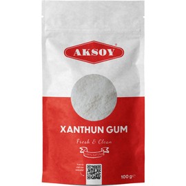 Aksoy Ingredients Xanthan Gum 100g Powder Thickener Stabiliser Ideal for Making Soups Sauces Gluten Free Baking Ice Cream Vegan Vegetarian Resealable Pouche
