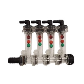 Wilger 4 Column Flow Indicator w/ 3/8" 90° Outlets & 3/4" Straight Inlet Farmer Bob's Parts 20460-4 SPC