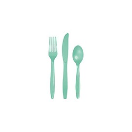 Club Pack of 216 Mint Green Assorted Premium Party Cutlery Sets
