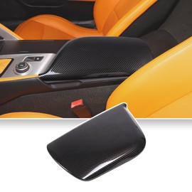 Center Console Armrest Cover for Chevy Corvette C7 2014-2019, Armrest Box Panel Trim, Armrest Arm Rest Cap Cover, Console Lid Cover, Armrest Container Cushion Protector Accessories, ABS (Carbon Fiber)