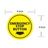 4 Inch Emergency Stop Button Notice Sign for Manufacturing,Warehouse,Machine,Equipments