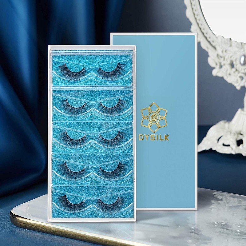 DYSILK False Eyelashes - Mink Eyelashes 5 Pairs 6D Eyelashes