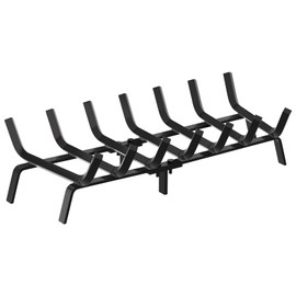 FEED GARDEN Fireplace Grate 30 inch Heavy Duty Fireplace Log Holder, 1/2" Solid Steel Bar Fire Pit Grate for Indoor Outdoor, Wood Stove Fireplace Accessories Wrought Iron Firewood Burning Rack