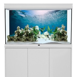 AWERT 36x18 inches Vinyl Undersea Ocean Floor Aquarium Background Tropical Tank Background